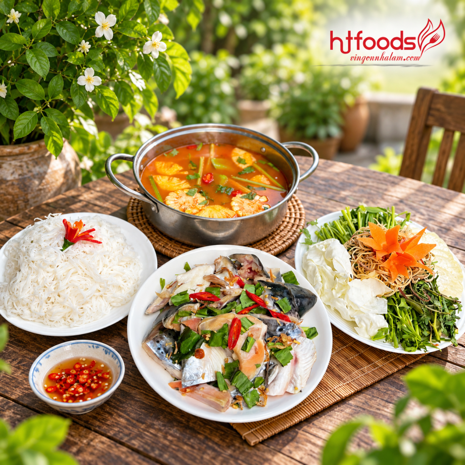 Lẩu Thái Mang Về 5-6 Người (Bao Gồm : Chả Cá, Tôm, Cá Hồi, Mực, Rau, Bún)